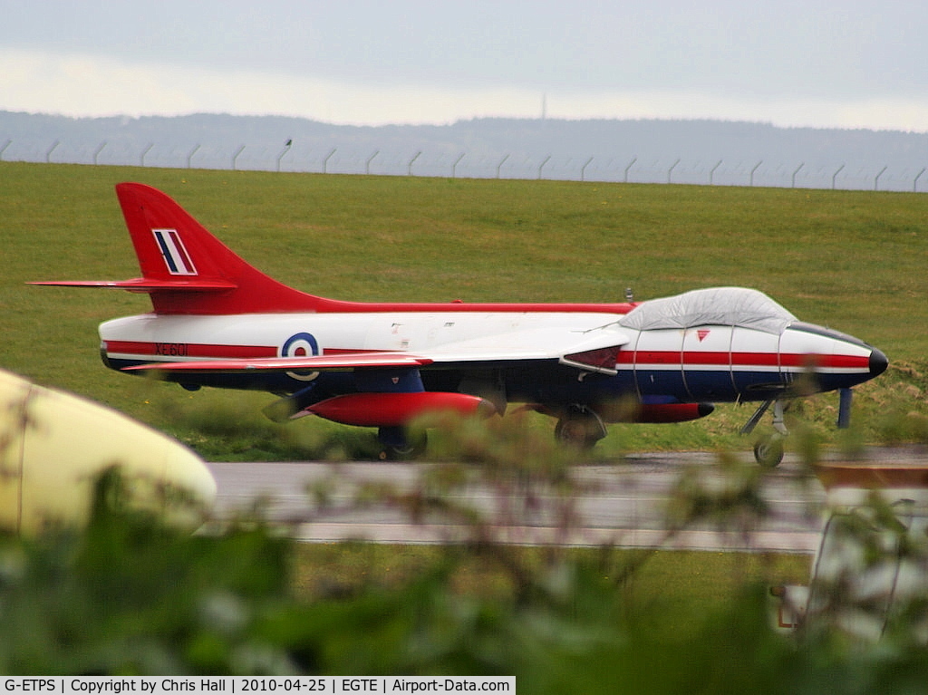 G-ETPS, 1956 Hawker Hunter FGA.9 C/N 41H/679959, former Aircraft and Armament Evaluation Establishment (A&AEE) Hunter. The reg number refers to the Empire Test Pilots School (ETPS)