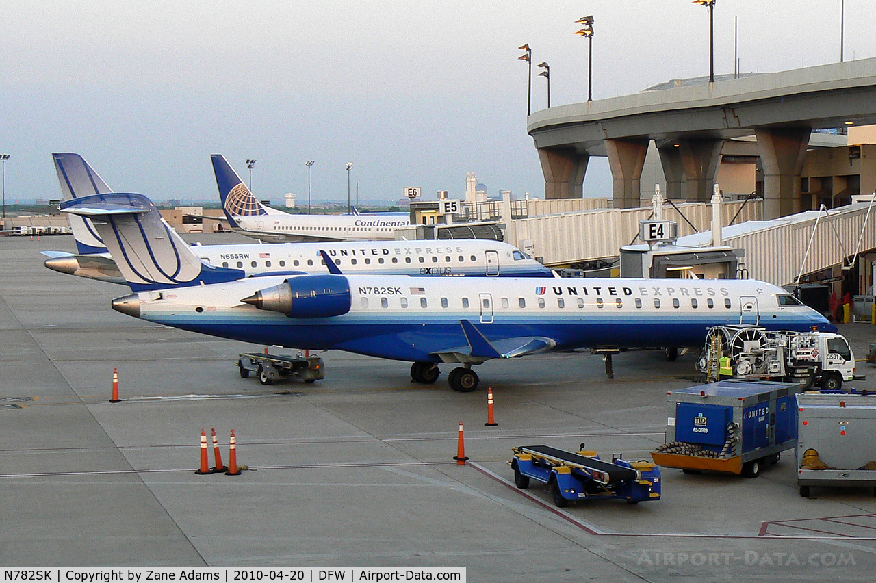 N782SK, Bombardier CRJ-701ER (CL-600-2C10) Regional Jet C/N 10278, United Express at the gate - DFW Airport