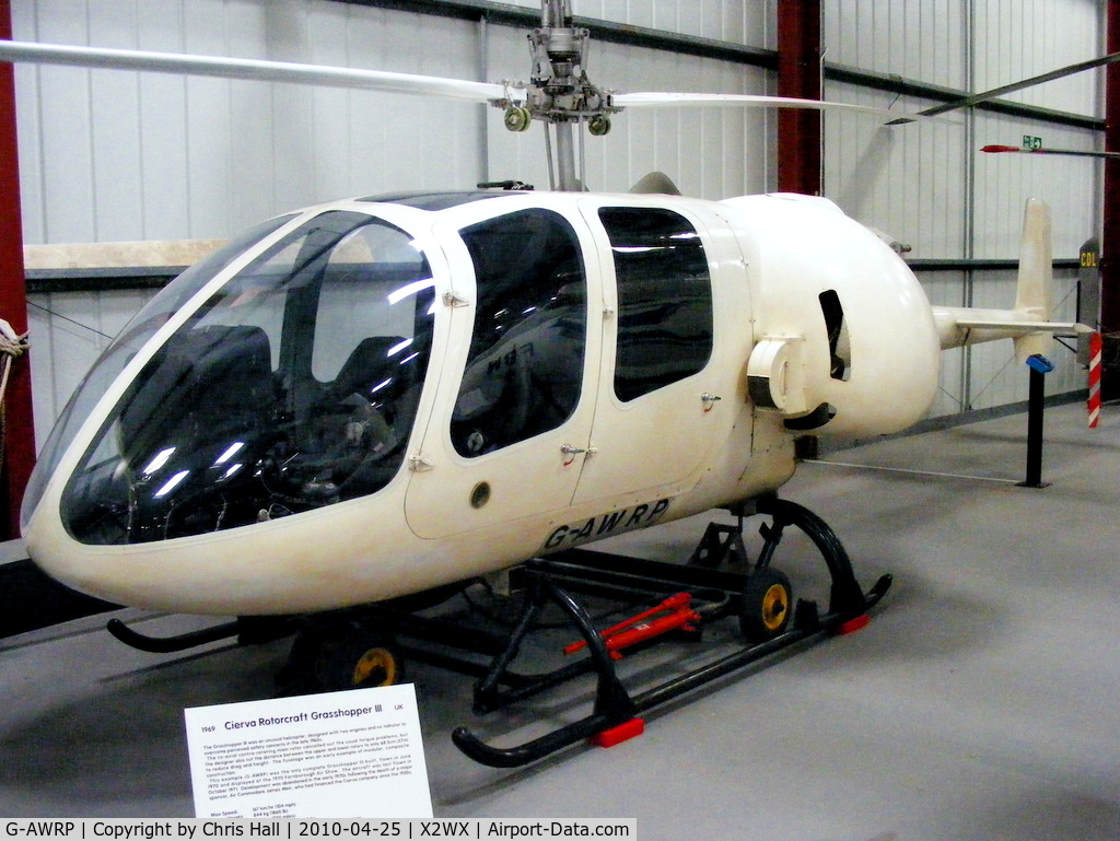 G-AWRP, 1968 Servotec Cierva CR.LTH1 Grasshopper II C/N GB.1, at The Helicopter Museum, Weston-super-Mare