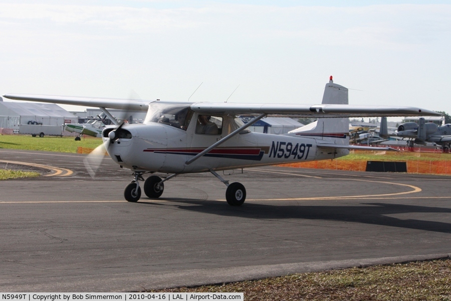 N5949T, 1964 Cessna 150D C/N 15060649, Departing Lakeland, FL during Sun N Fun 2010