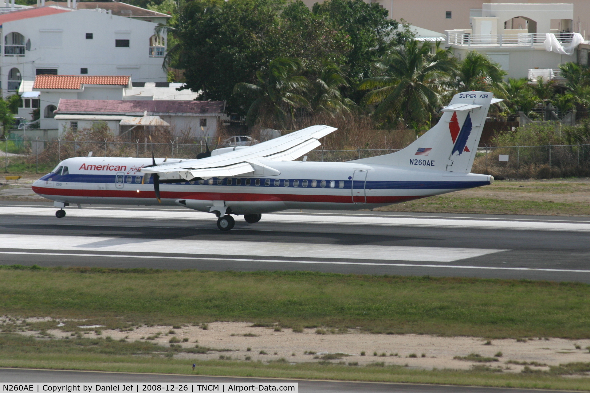 N260AE, 1991 ATR 72-212 C/N 263, American Eagle N260AE landing at TNCM runway 10