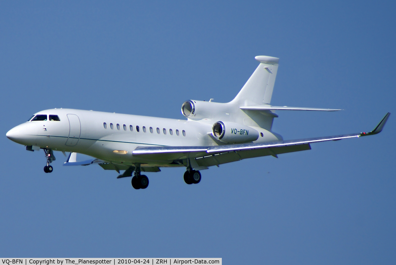 VQ-BFN, 2007 Dassault Falcon 7X C/N 027, A New Falcon 7X. First Appearance here and in my Private Collection.