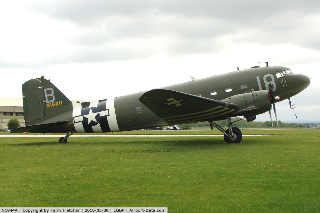 N1944A, 1944 Douglas DC3C-S1C3G (C-47A) C/N 19677, at the Great Vintage Flying Weekend at Kemble