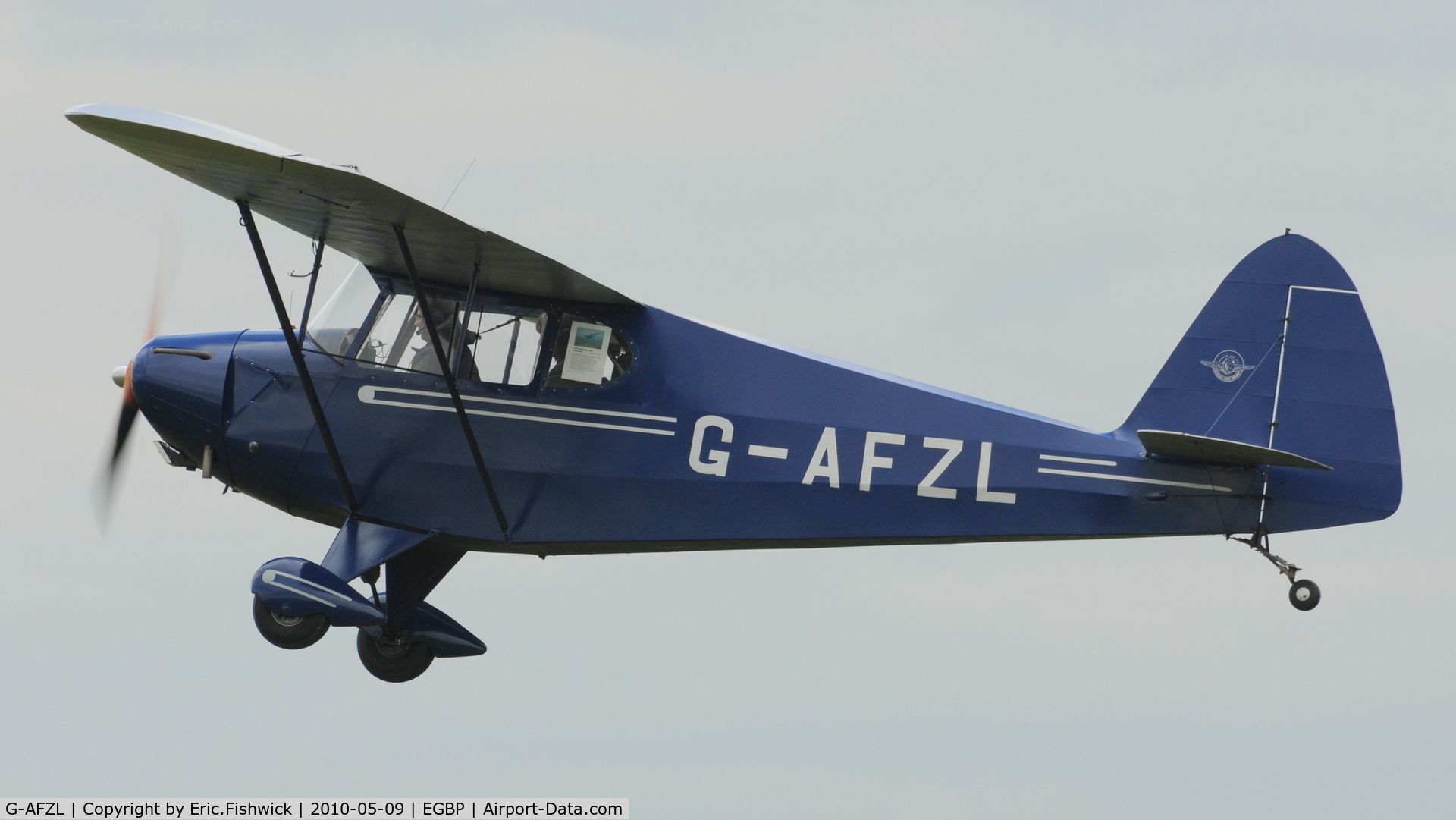 G-AFZL, 1939 Porterfield CP-50 Collegiate C/N 581, G-AFZL departs Kemble Airport (Great Vintage Flying Weekend)