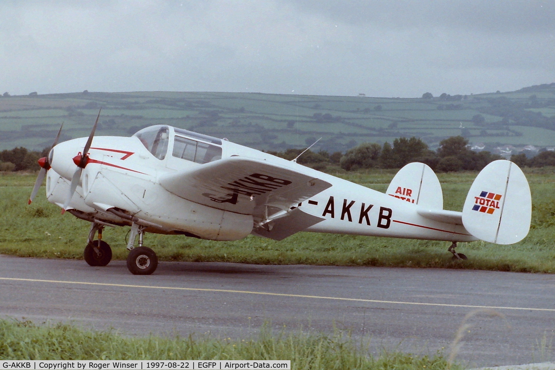 G-AKKB, 1947 Miles M-65 Gemini 1A C/N 6537, Before displaying at the official opening of the airport in 1997