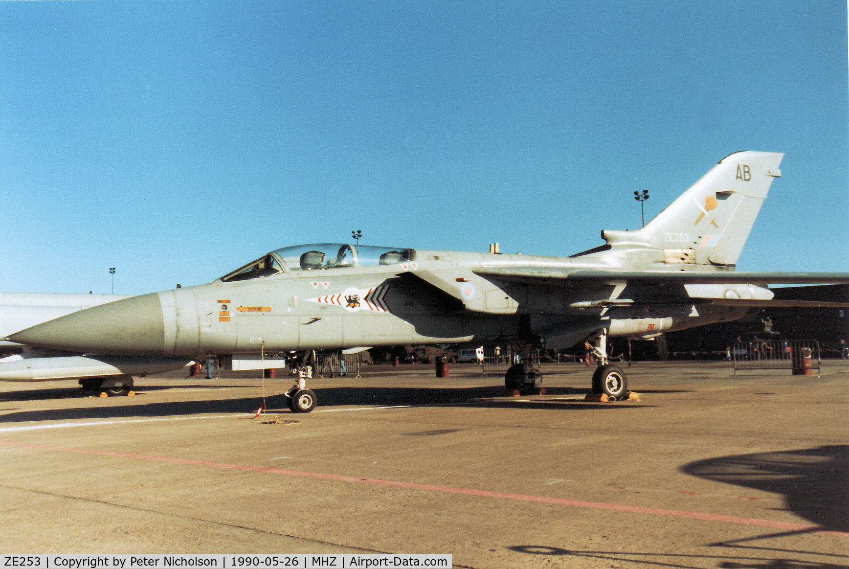 ZE253, 1987 Panavia Tornado F.3 C/N AT019/600/3268, Tornado F.3 of RAF Coningsby's 229 Operational Conversion Unit on display at the 1990 RAF Mildenhall Air Fete.