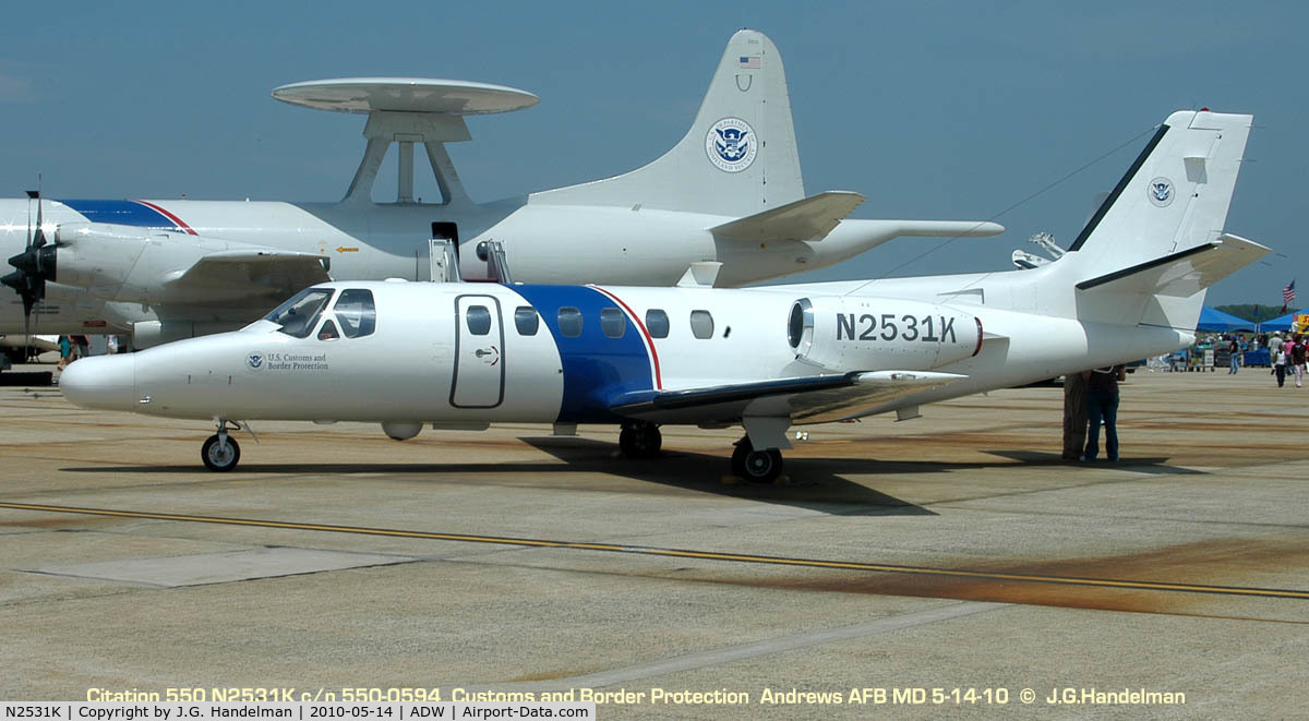 N2531K, 1989 Cessna 550 Citation II C/N 550-0594, Border Cops at Andrews AFB