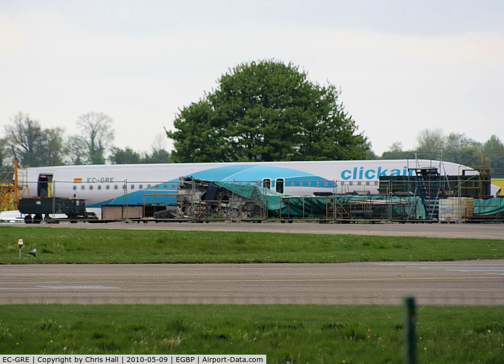 EC-GRE, Airbus A320-211 C/N 134, ex Clickair, being scrapped by ASI at Kemble