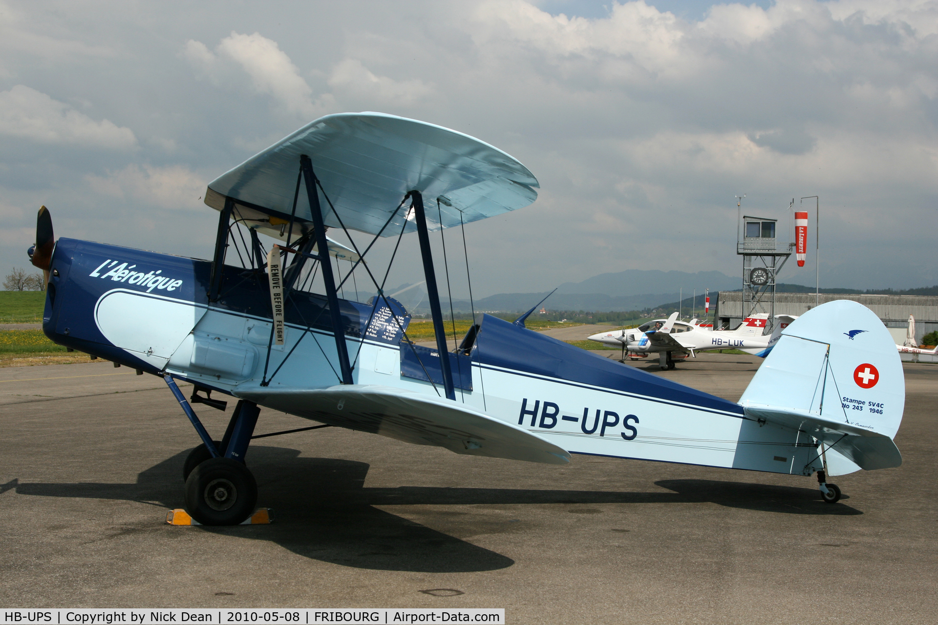 HB-UPS, 1946 Stampe-Vertongen SV-4C C/N 243, Fribourg Airport