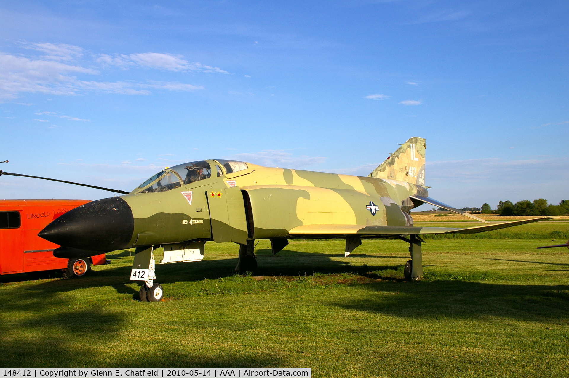 148412, McDonnell F-4B Phantom II C/N 129, At the Heritage in Flight Museum.  First aircraft to fire Phoenix Missile