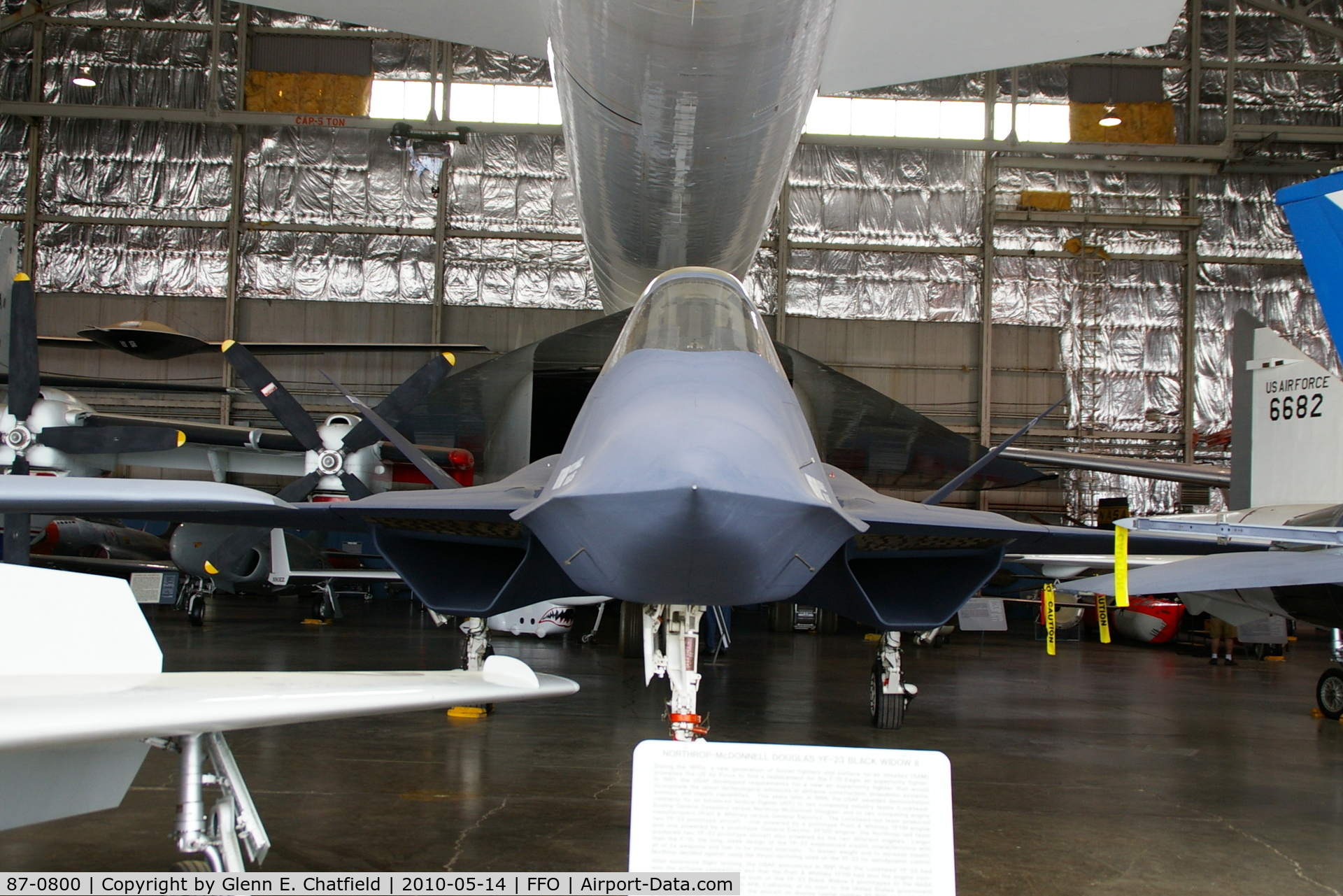 87-0800, 1990 Northrop YF-23A C/N PAV-1, In the R&D hangar of the National Museum of the USAF.