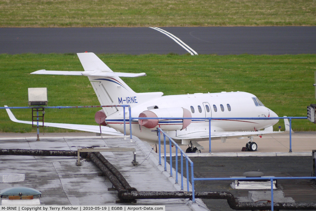 M-IRNE, 2006 Raytheon Hawker 850XP C/N 258778, Always seems to be parked in a difficult spot to photograph at Birmingham