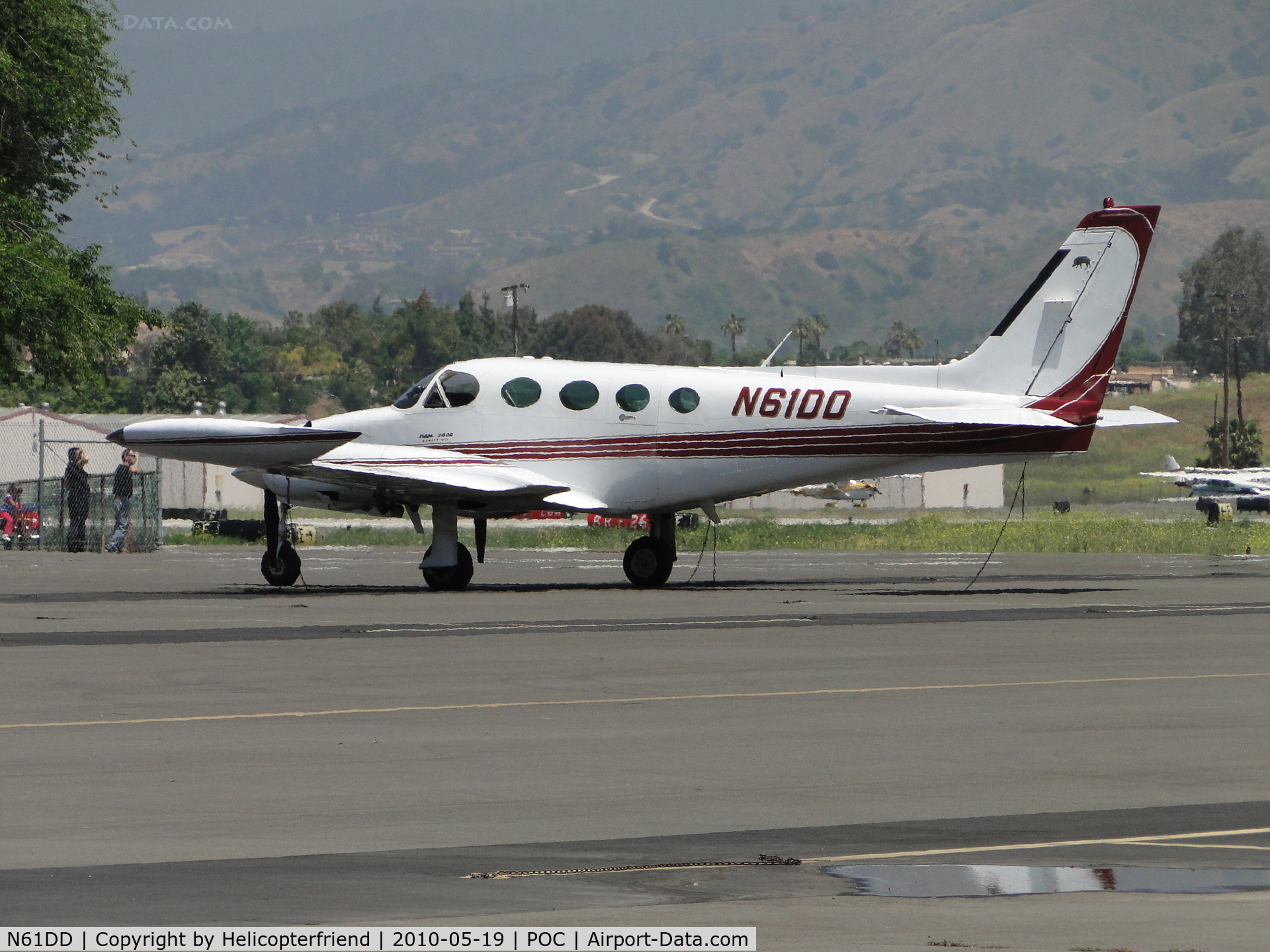 N61DD, Cessna 340A C/N 340A1037, Parked and tied down in transient parking