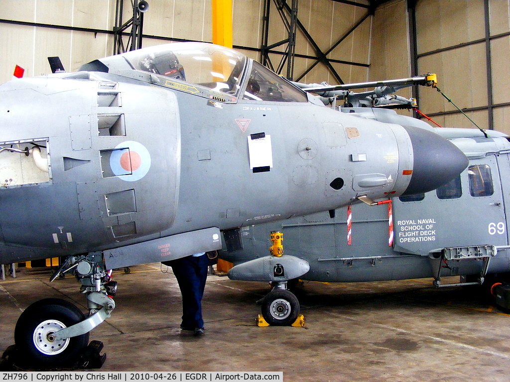 ZH796, 1995 British Aerospace Sea Harrier F/A.2 C/N NB01, With the School of Flight Deck Operations at RNAS Culdrose