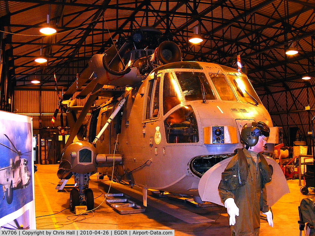XV706, Westland Sea King HAS.6 C/N WA677, in The Engineering Training Section (ETS) at RNAS Culdrose