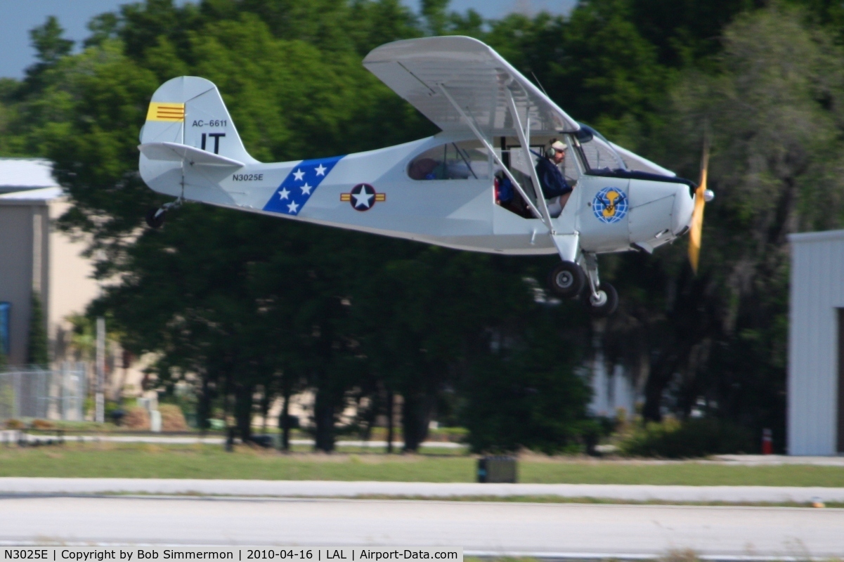 N3025E, 1946 Aeronca 7AC Champion C/N 7AC-6611, Landing on 9 during Sun N Fun 2010 at Lakeland, FL.