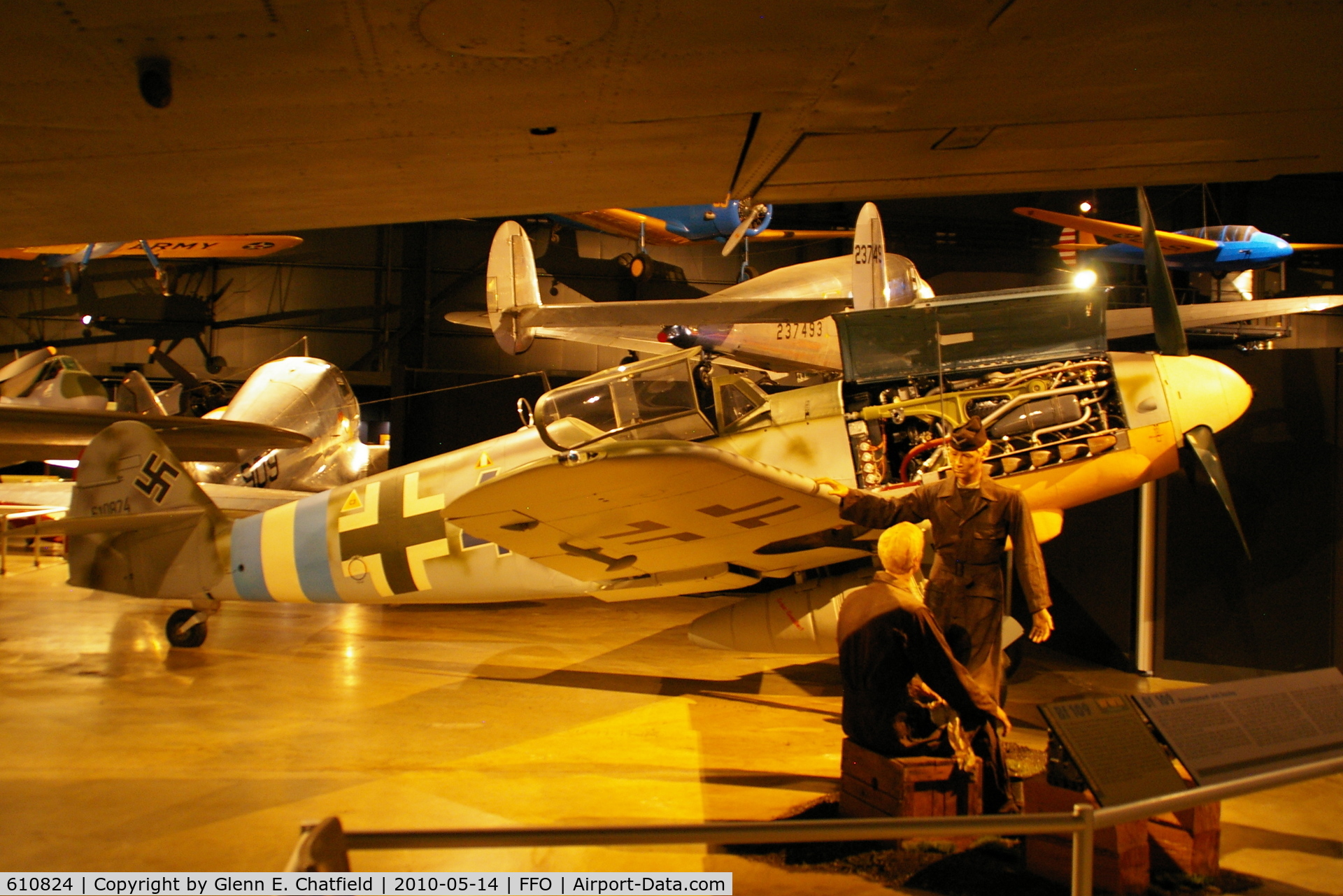 610824, Messerschmitt Bf-109G-10 C/N Not found 6110824, At the National Museum of the USAF.