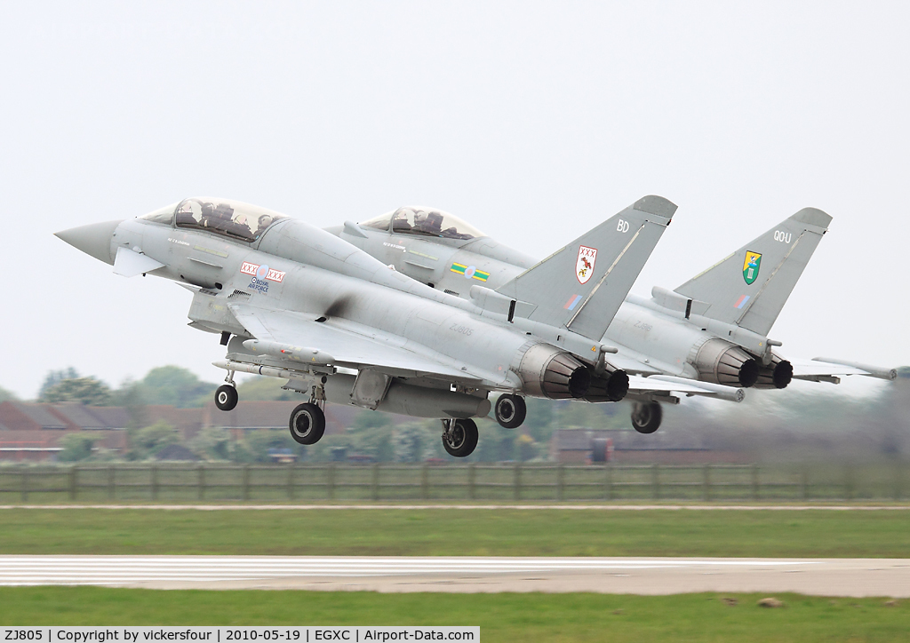 ZJ805, 2004 Eurofighter EF-2000 Typhoon T1 C/N 0019/BT006, Royal Air Force. Operated by 29 (R) Squadron, coded 'BD'.