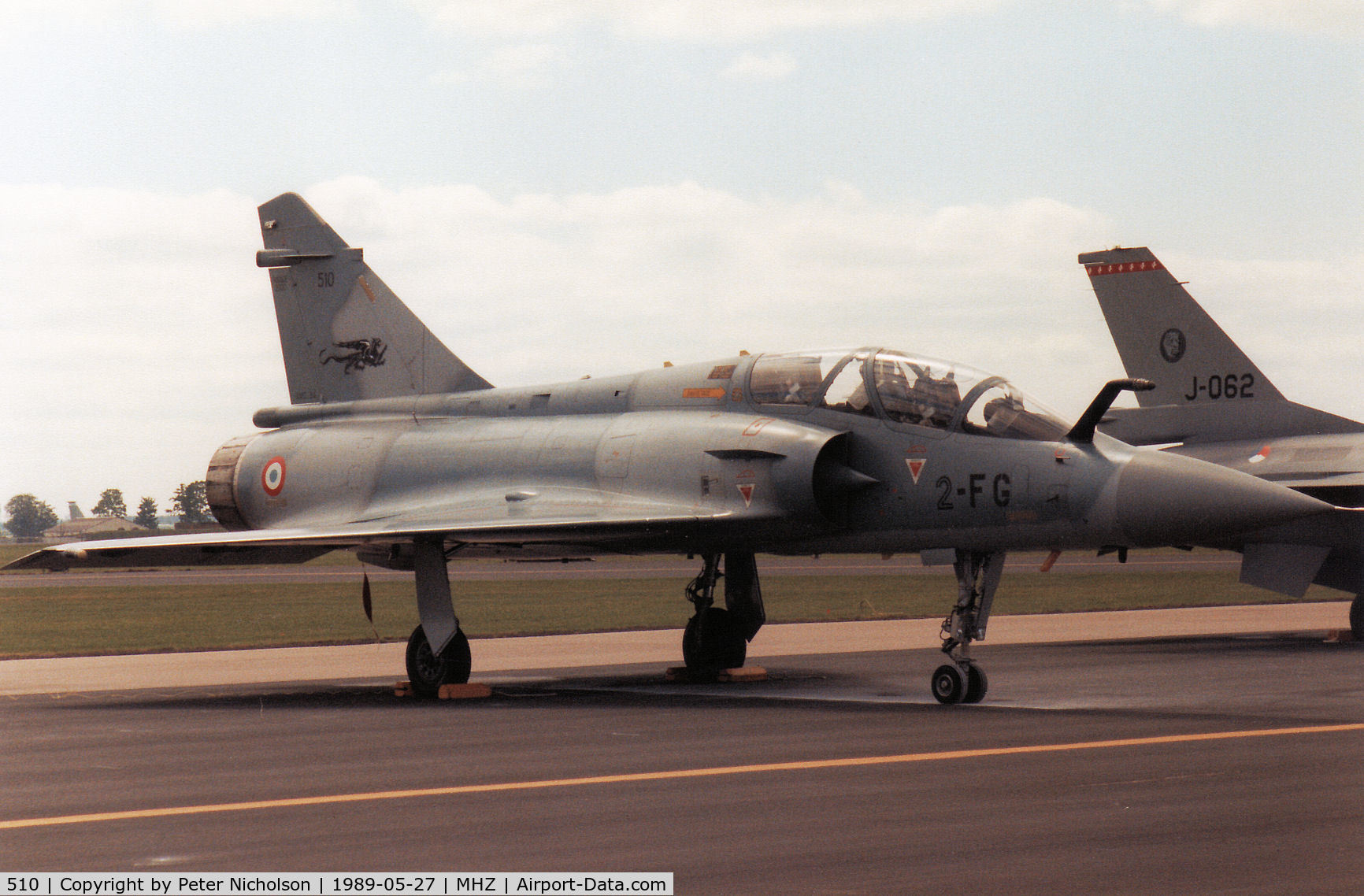 510, Dassault Mirage 2000B C/N 67, Mirage 2000B of French Air Force's EC 02.002 on the flight-line at the 1989 RAF Mildenhall Air Fete.