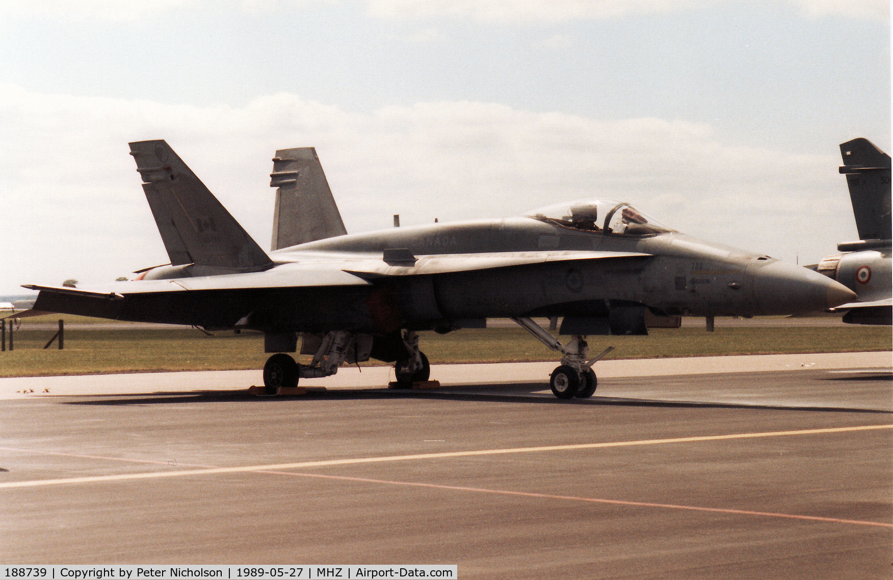 188739, McDonnell Douglas CF-188A Hornet C/N 0284/A229, CF-18A Hornet of 409 Squadron Canadian Armed Forces on the flight-line at the 1989 RAF Mildenhall Air Fete.