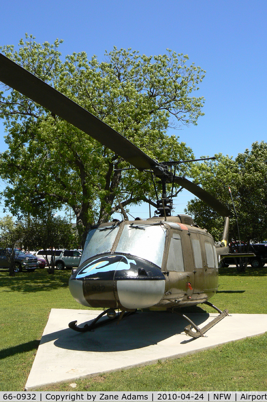 66-0932, 1966 Bell UH-1H Iroquois C/N 5415, Displayed at the front gate - NASJRB Fort Worth