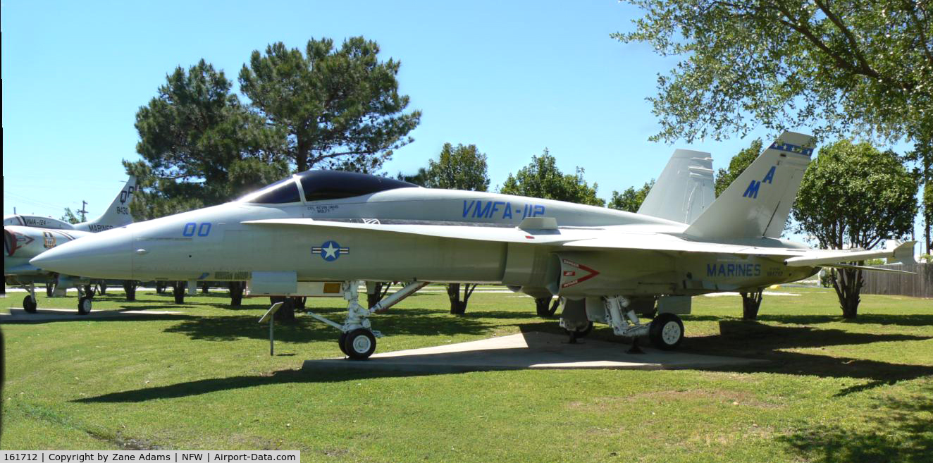 161712, McDonnell Douglas F/A-18A Hornet C/N 0059/A043, Displayed at the front gate - NASJRB Fort Worth
