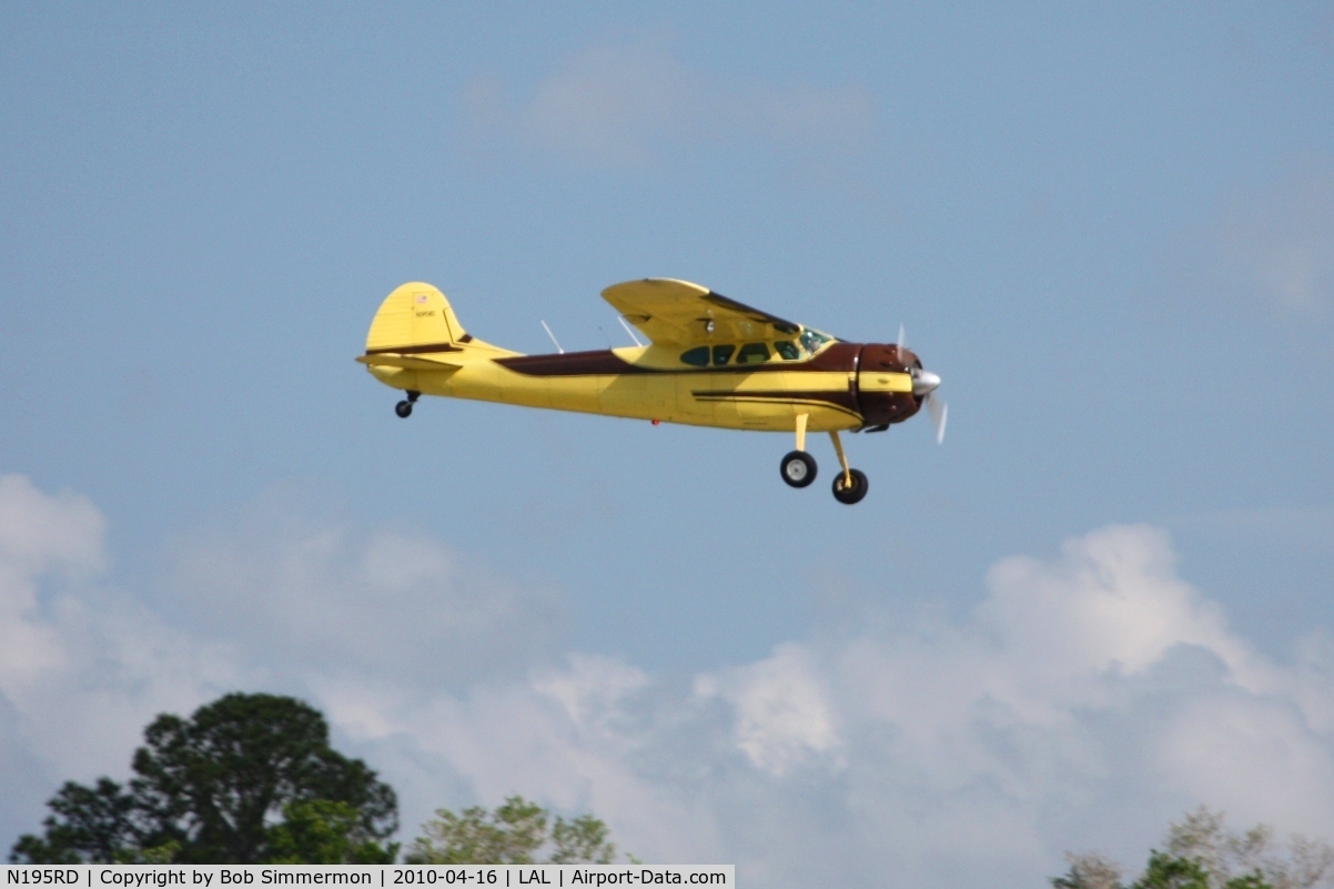 N195RD, 1952 Cessna 195B Businessliner C/N 7895, Arriving at Lakeland, FL during Sun N Fun 2010.