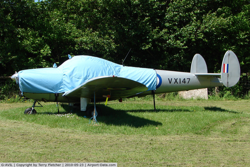 G-AVIL, 1965 Alon A-2 Aircoupe C/N A-5, 1967 Alon Inc ALON A-2, c/n: A-5 wears 'tribute' markings VX147