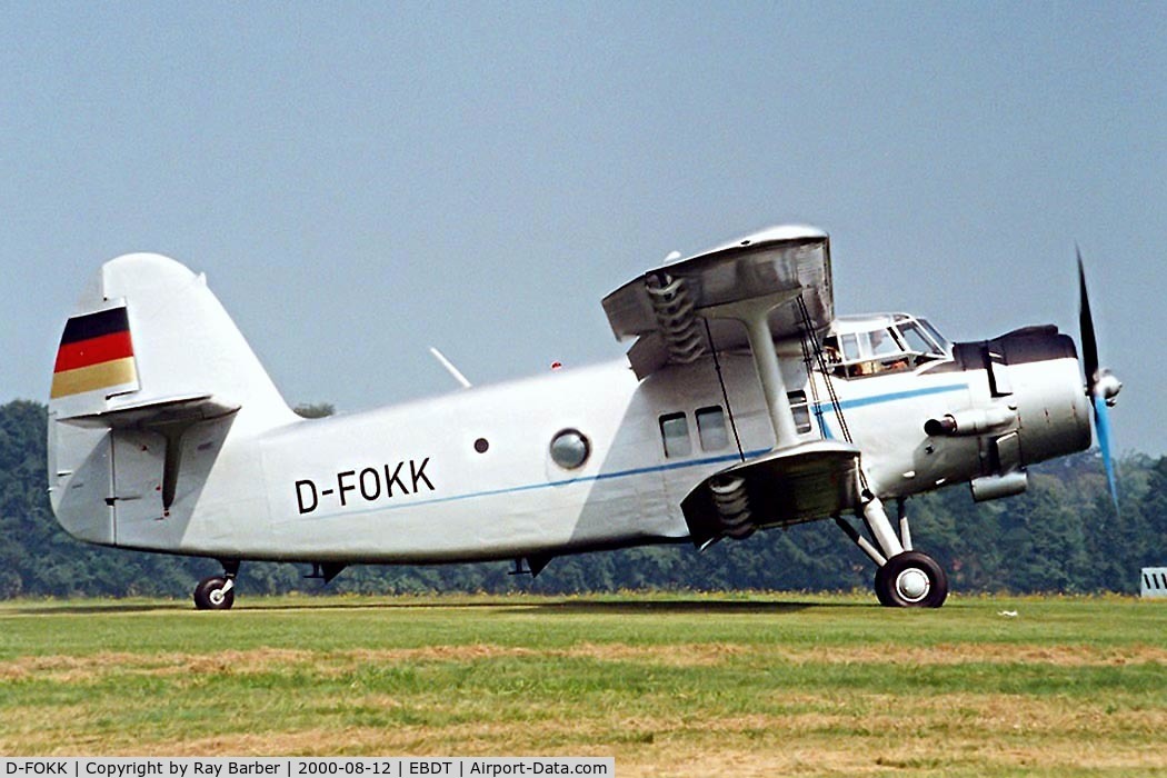 D-FOKK, Antonov An-2 C/N 19547304, Antonov An-2T [19547304] Schaffen-Deist~OO 12/08/2000. Seen here at Schaffen-Deist~Belgium.