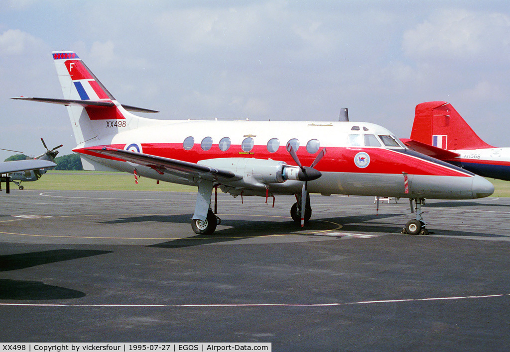 XX498, 1976 Scottish Aviation HP-137 Jetstream T.1 C/N 424, Royal Air Force. Operated by 45 (R) Squadron, coded 'F'.