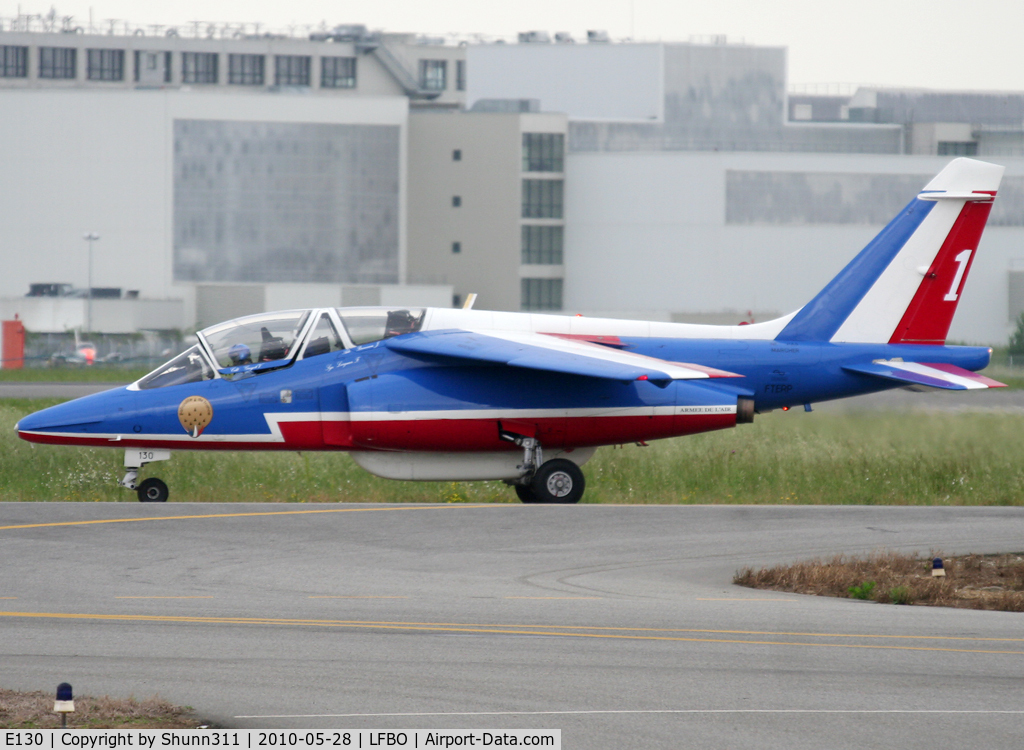 E130, Dassault-Dornier Alpha Jet E C/N E130, Taxiing holding point rwy 32R for demo flight @ LFBR