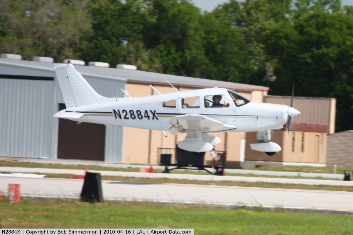 N2884X, 1979 Piper PA-28-161 Warrior II C/N 28-7916511, Arriving at Lakeland, Florida during Sun N Fun 2010.