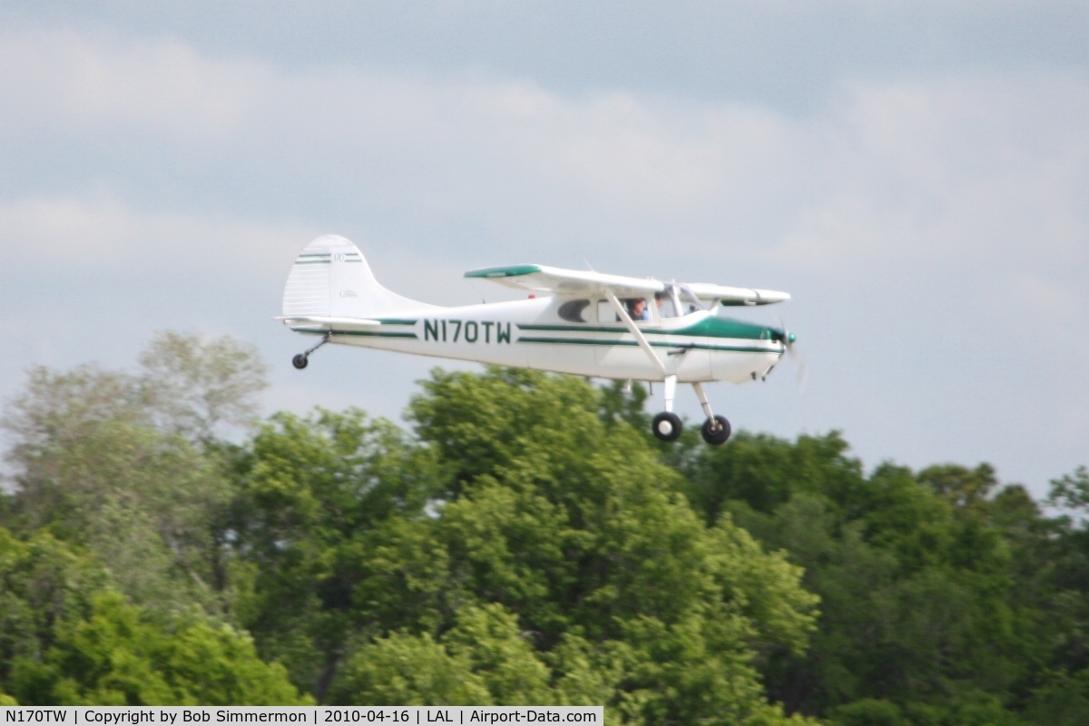 N170TW, 1951 Cessna 170A C/N 20197, Arriving at Lakeland, Florida during Sun N Fun 2010.