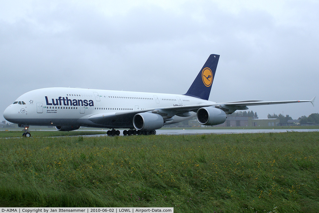 D-AIMA, 2010 Airbus A380-841 C/N 038, D-AIMA at Linz!