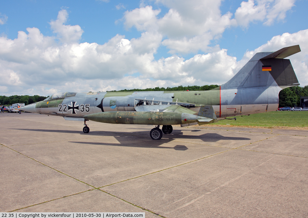 22 35, Lockheed F-104G Starfighter C/N 683-7113, West German Air Force, in JBG-34 markings. Bruntingthorpe.