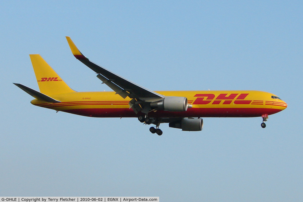 G-DHLE, 2009 Boeing 767-3JHF C/N 37805, DHL B767 Freighter at EMA