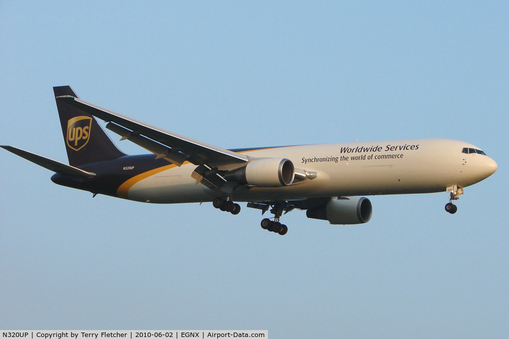 N320UP, 1997 Boeing 767-34AF C/N 27747, UPS B767F with the daily freight flight from Philladelphia to EMA