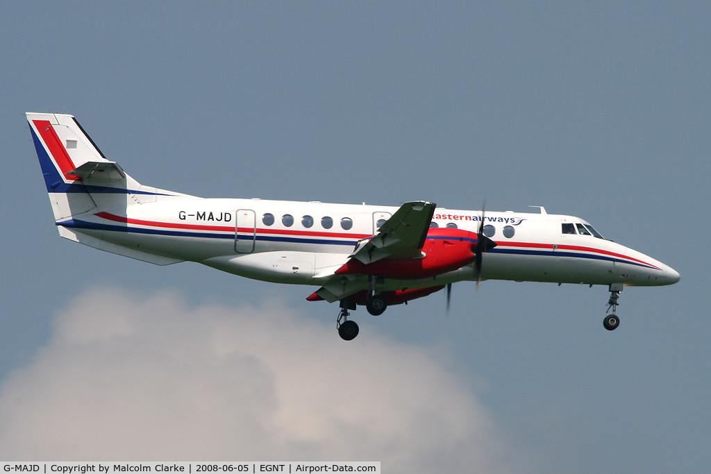 G-MAJD, 1992 British Aerospace Jetstream 41 C/N 41006, British Aerospace Jetstream 41 on finals to 07 at Newcastle Airport in 2008.