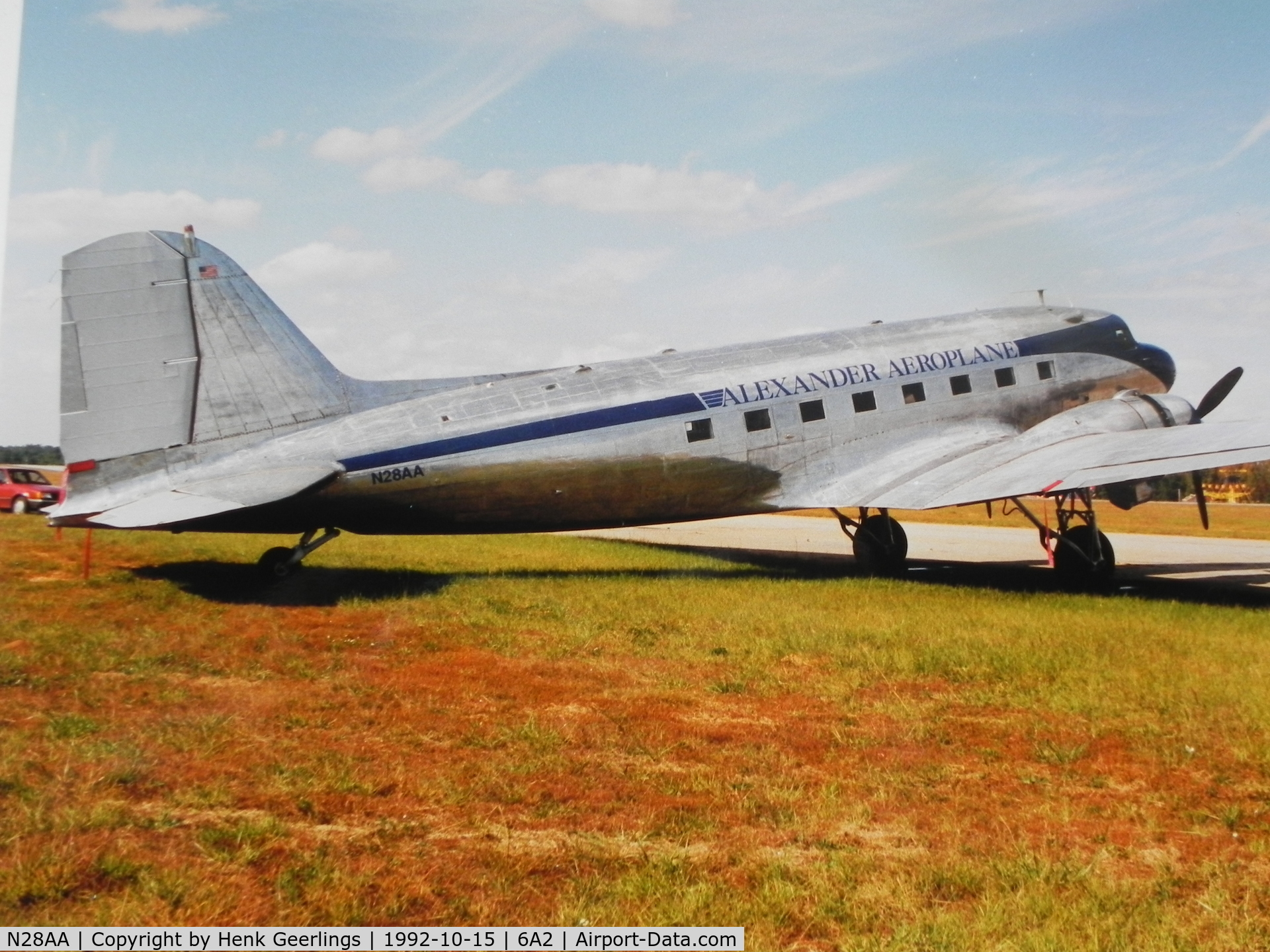 N28AA, 1940 Douglas DC-3A C/N 2239, Alexander Aeroplane.

Scan made from photo taken in 1992