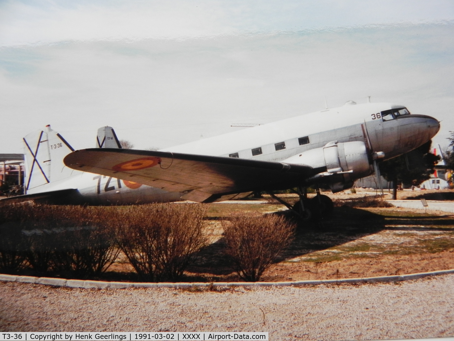 T3-36, Douglas C-47B Skytrain C/N 20600, Museo del Aire, Cuatro Vientos , Madrid.Scan from photo taken in 1991 Spanish Air Force