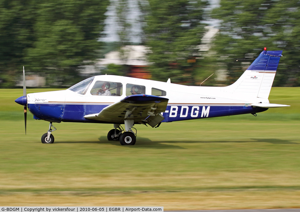 G-BDGM, 1974 Piper PA-28-151 Cherokee Warrior C/N 28-7415165, Privately operated. Breighton.