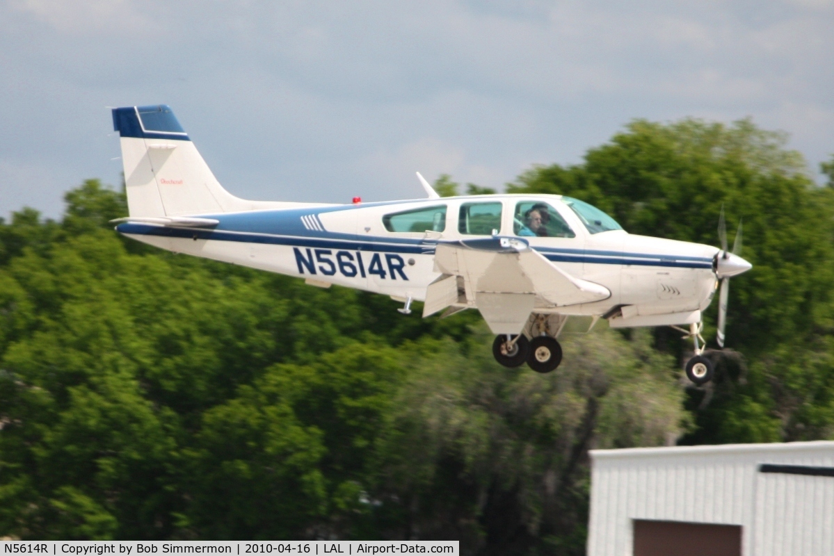 N5614R, Beech F33A Bonanza C/N CE-1414, Arriving at Lakeland, Florida during Sun N Fun 2010.