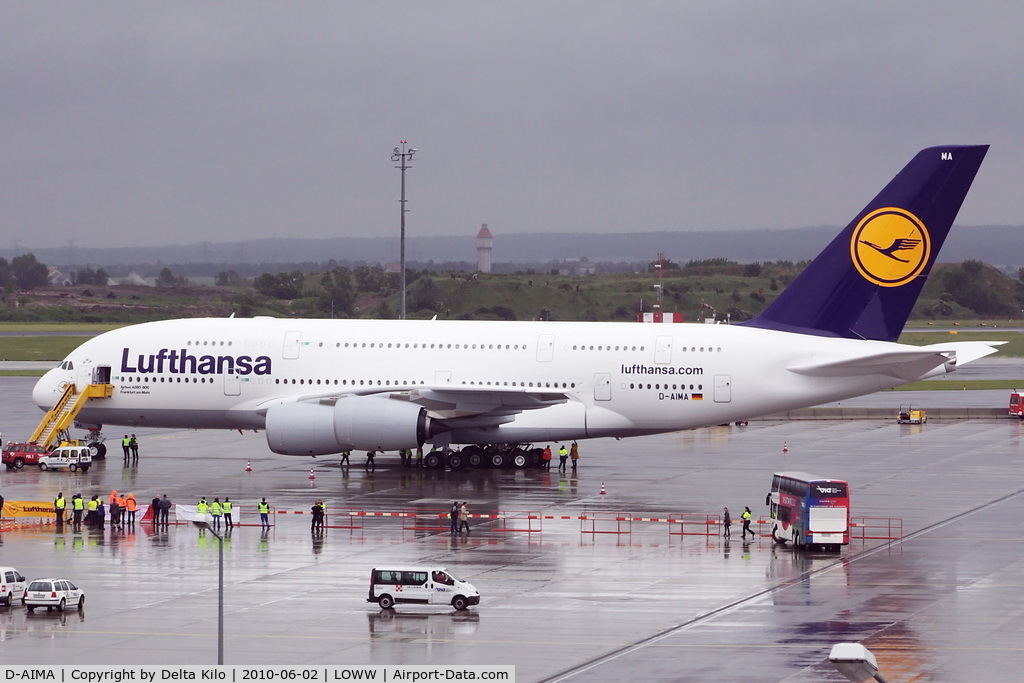 D-AIMA, 2010 Airbus A380-841 C/N 038, first Visit in Vienna