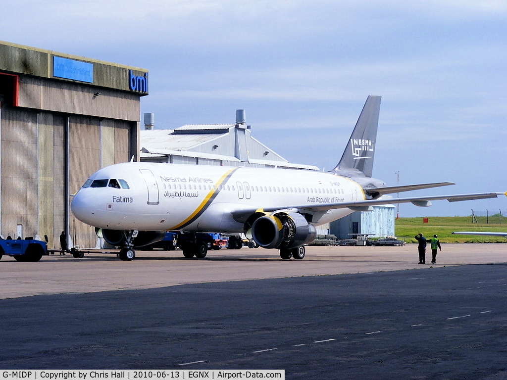 G-MIDP, 2002 Airbus A320-232 C/N 1732, former BMI, now in Nesma Airlines colours, will become SU-NMB