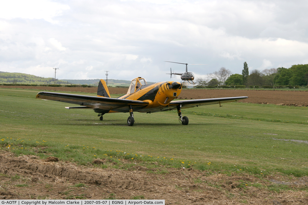 G-AOTF, 1950 De Havilland DHC-1 Chipmunk 23 (Lycoming) C/N C1/0015, De Havilland DHC-1 Chipmunk 23 touches down at Bagby Airfield in May 2007.