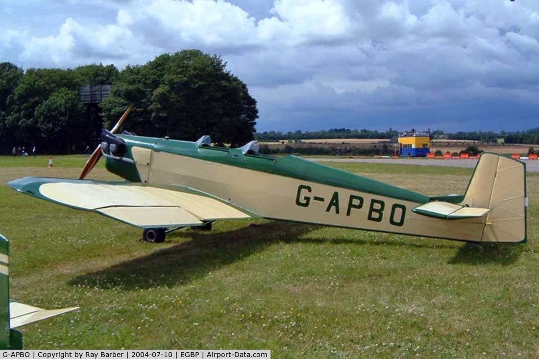 G-APBO, 1960 Druine D-5 Turbi C/N PFA 229, Druine D.53 Turbi [PFA 229] Kemble~G 10/07/2004. Seen at the PFA rallye 2004.