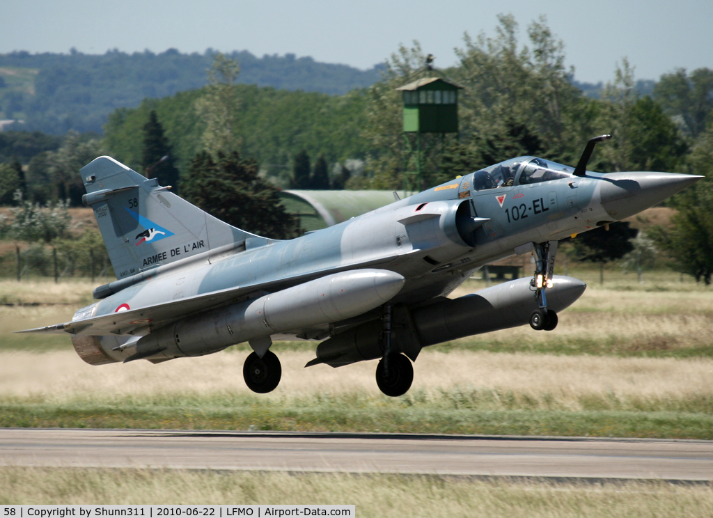 58, Dassault Mirage 2000-5F C/N 260, On take off during Garuda 2010 Exercice...