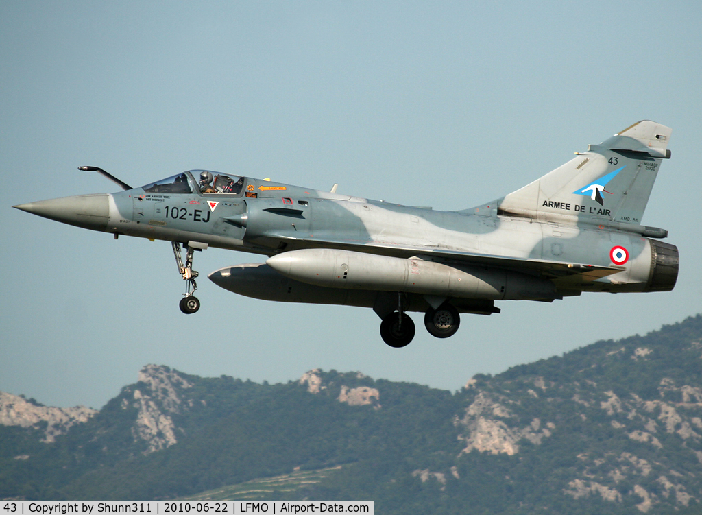 43, Dassault Mirage 2000-5F C/N 202, On landing during Garuda 2010 Exercice...