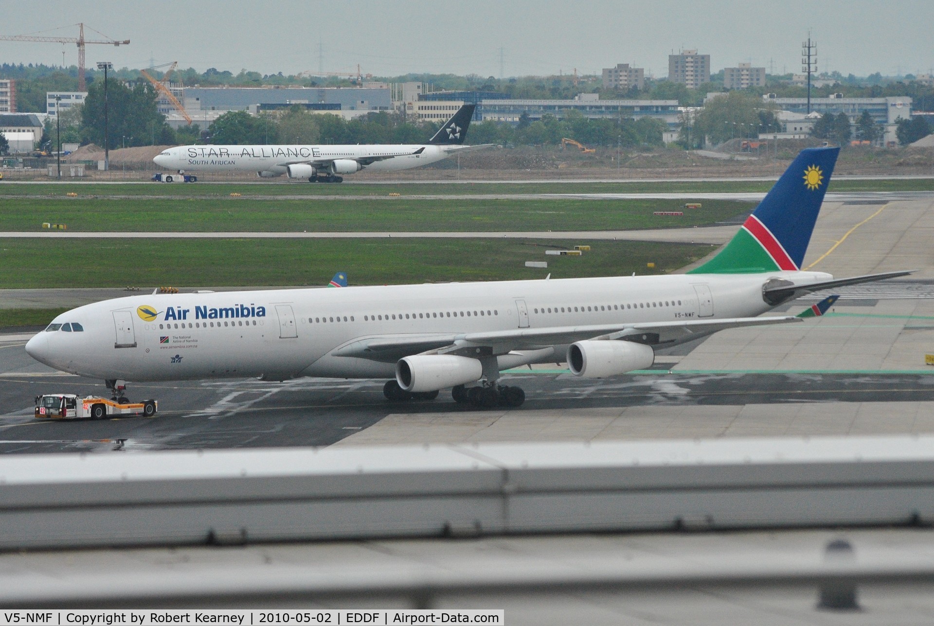 V5-NMF, 1994 Airbus A340-311 C/N 047, Air Namibia on tow