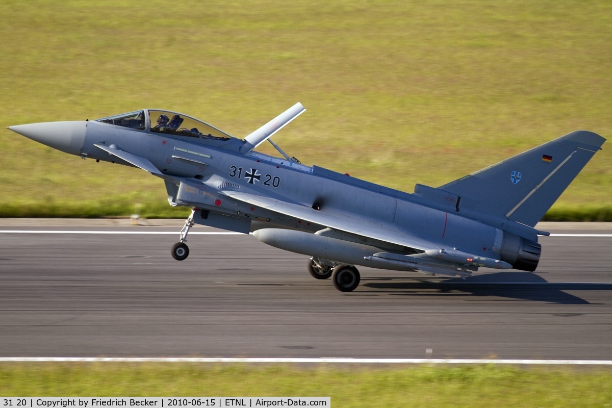 31 20, Eurofighter EF-2000 Typhoon S C/N AS013, decelerating after touchdown